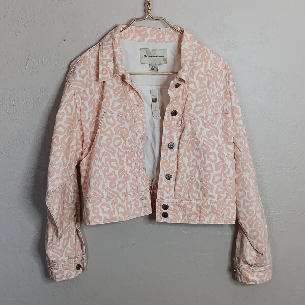 Pilcro Animal Print Denim Jacket Size XS NWT